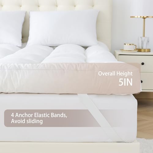 WhatsBedding 5 Inch Memory Foam Mattress Topper Queen