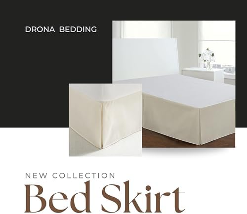 Drona Natural Cotton Box Pleated Bed Skirt Queen 60X80 Light Blue 18 Drop