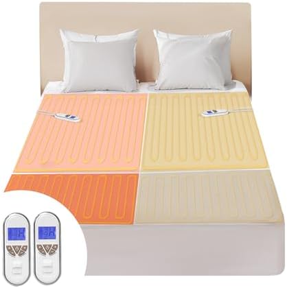 Bwarm Queen Size Multi-Zone Heated Mattress Pad
