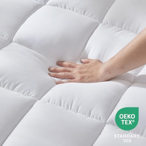 CozyLux Mattress Topper Twin Size 8-21 Deep Pocket Cooling Cotton