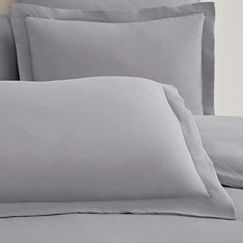 Mellanni Duvet Cover Set - Queen Size Light Gray 5 PC