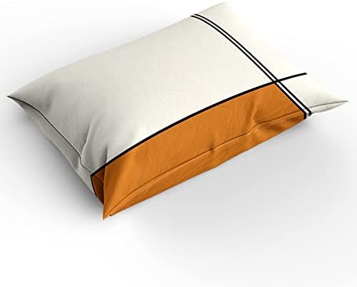 LooPoP 4PCS California King Duvet Cover Set with Modern Orange Stripes