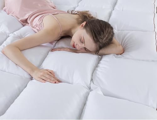 WhatsBedding 3 Inch Fluffy Memory Foam Mattress Topper King Size