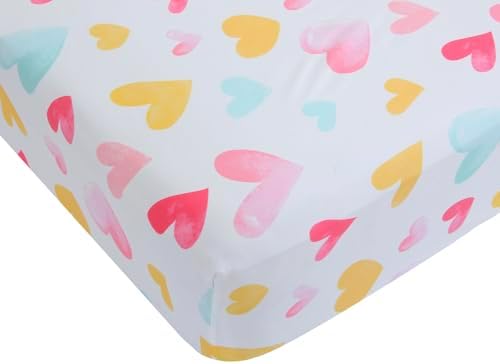 Colorful Heart Girl Bed Sheet Set with Pillowcase