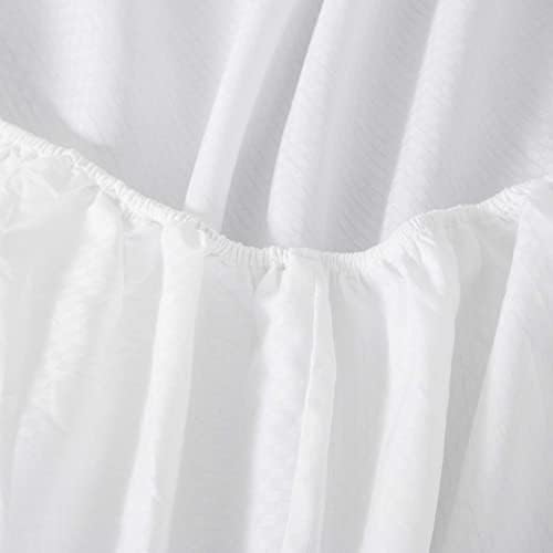 H by Frette Checkered Sateen Bed Bundle Twin - All-White Luxury Set