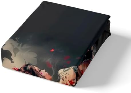 Jejeloiu Japanese Geisha Duvet Cover Set