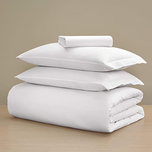 H by Frette Sateen Standard Bed Bundle Twin - All-White Luxury Bedding Set
