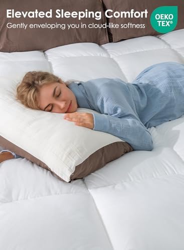 QUEEN ROSE Mattress Topper Queen with Cooling Cloud-Like Down Alternative Filling