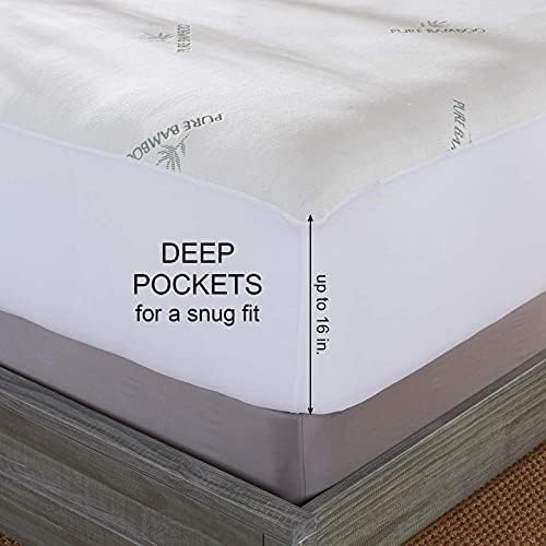 King Mattress Protector by Pure Bamboo Waterproof Breathable
