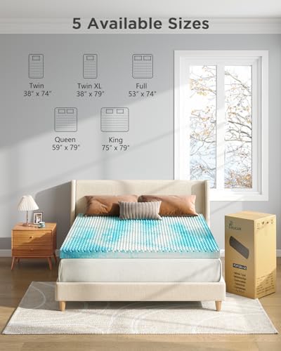 PERLECARE 3 Inch Queen Mattress Topper with Cooling Gel 1