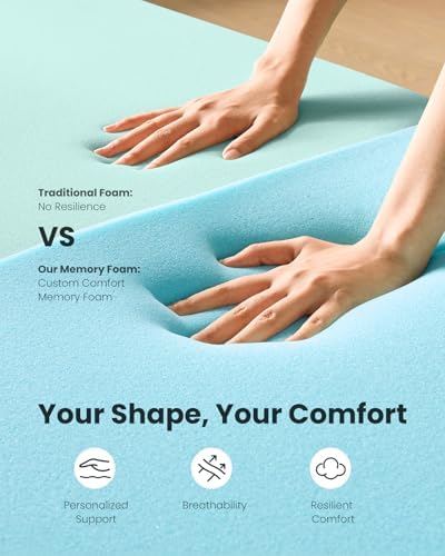 Dreamsmith Queen Mattress Topper - 3 Inch Cooling Gel Memory Foam Pad