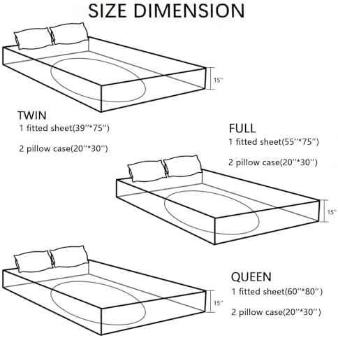 UEVBF Axolotl Cartoon Bed Set Twin Fitted Sheet Set