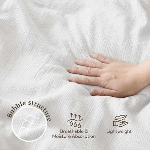 MILDLY Muslin Duvet Cover Set Queen 3pcs