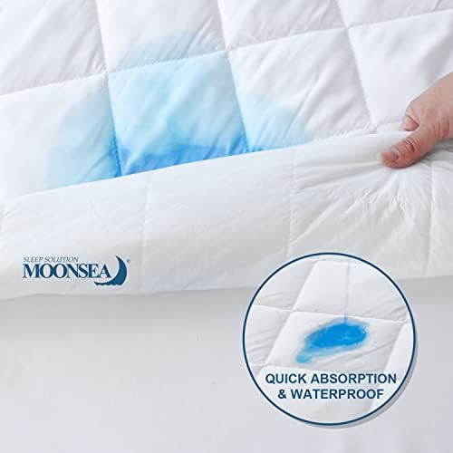 Moonsea Twin Mattress Pad Protector Waterproof and Absorbent