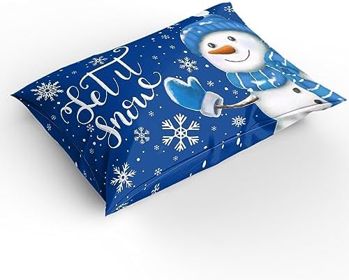 LooPoP Christmas Duvet Set 3Pc Blue Snowman Snowflake California King