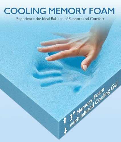 SINWEEK 3 Inch Cooling Mattress Topper Twin XL
