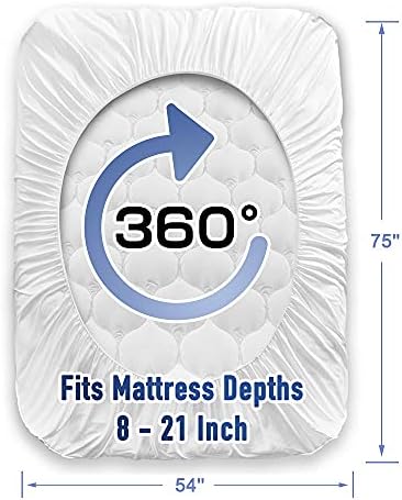 Matbeby Full Mattress Pad Cooling Breathable Fluffy Soft 21 Inch Deep