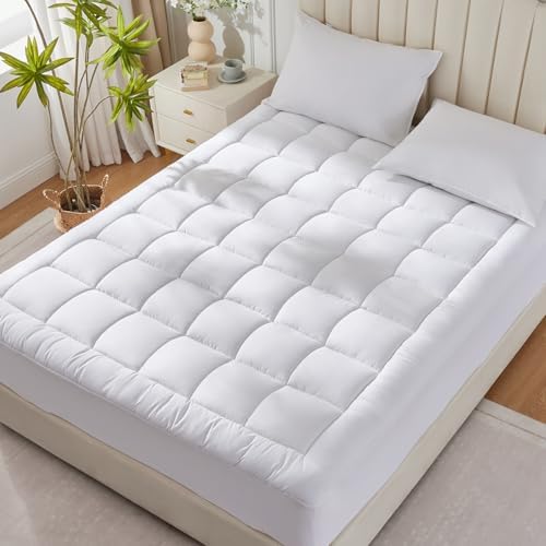 CozyLux Mattress Topper Twin Size 8-21 Deep Pocket Cooling Cotton