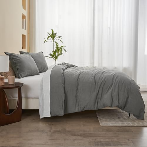BISELINA King Duvet Cover Set 3pcs with Bowknot Ties