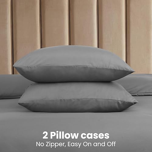 Cotton Passion Duvet Cover Set Queen Size 3 Piece Gray