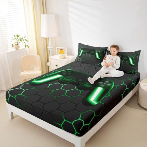Erosebridal Game Bed Sheets Twin Size Set Neon Lights
