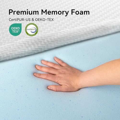 AMICLIBER 3 Inch Gel Memory Foam Mattress Topper