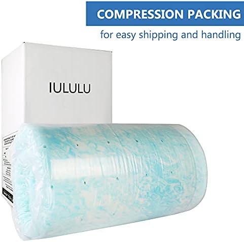 IULULU 2 Inch Gel Memory Foam Mattress Topper Blue