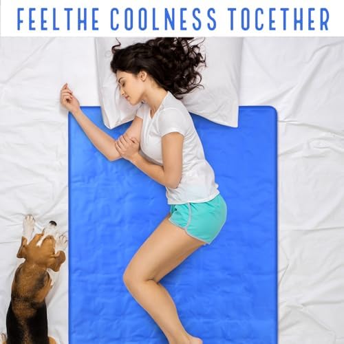 Drydiet Cooling Mattress Pad for Sleep Relief Blue 48 x 28 Inch