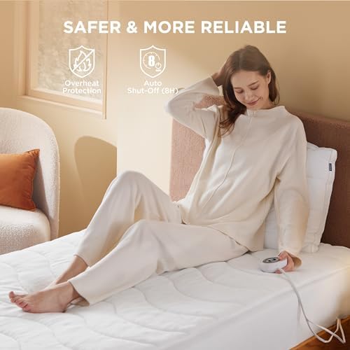 Bedsure Heated Mattress Pad Full - 10 Heat Settings 12-Hour Auto Off