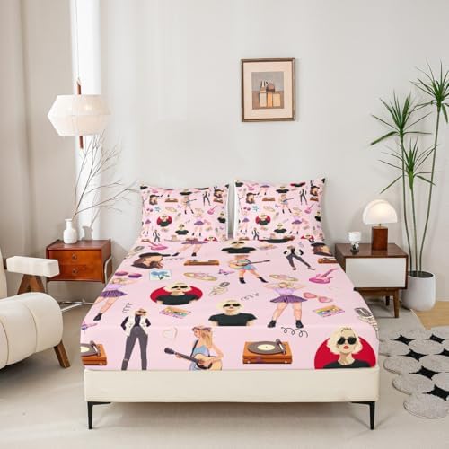 Jejeloiu Music Lover Fitted Sheet Set