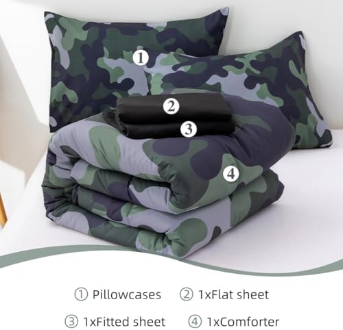 Holawakaka Twin Camouflage Bedding Set 5 Piece