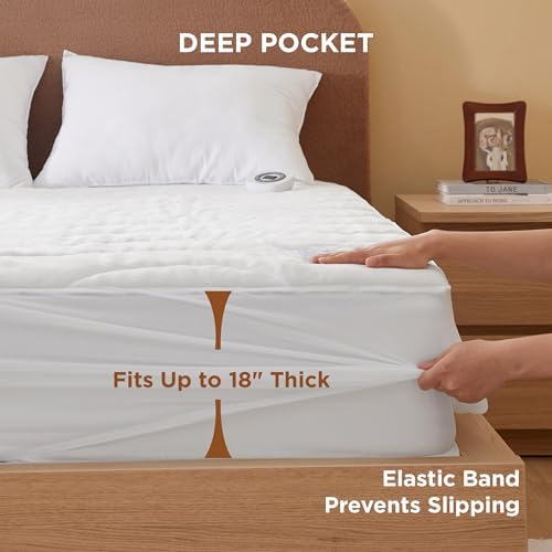 Bedsure Heated Mattress Pad Full - 10 Heat Settings 12-Hour Auto Off