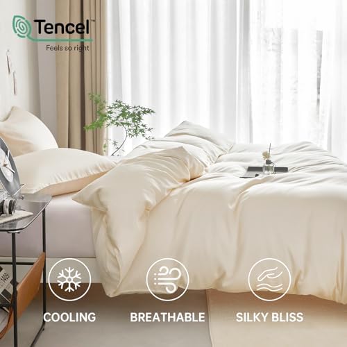 DCSKY Twin Tencel Duvet Cover Set 3-Piece - 68x90 Inches