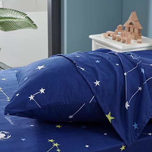 Homiest 4pcs Constellation Microfiber Sheet Set Navy Blue 1