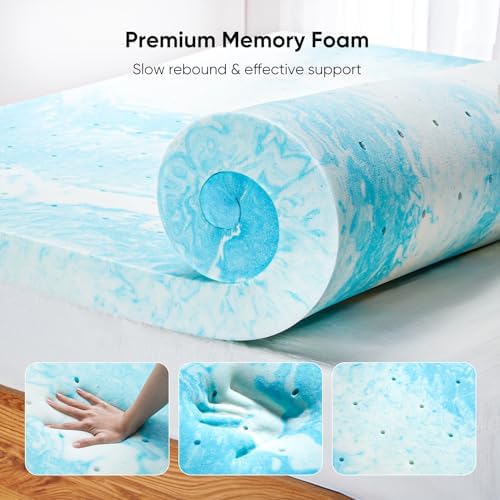 Marsail Twin 3-Inch Cooling Memory Foam Mattress Topper