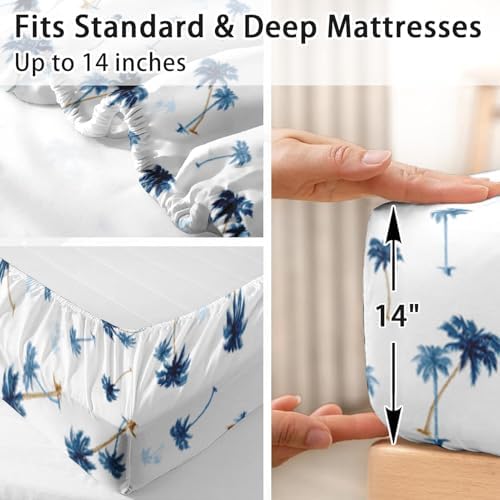 Pamnest Full Size Microfiber Bed Sheet Set with Tropical Design