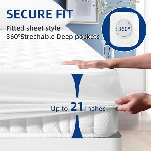 MEELUS Twin Mattress Protector Waterproof Breathable 1