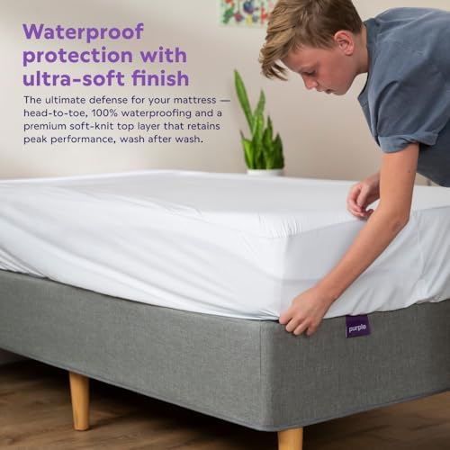Purple Waterproof Mattress Protector Queen Size 1