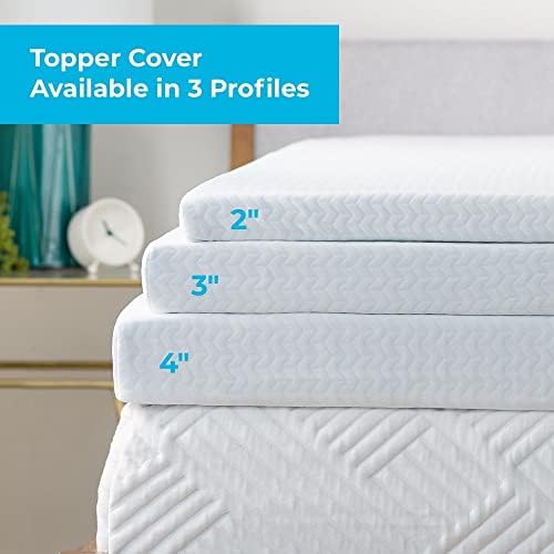 Linenspa 2 Inch Mattress Topper Cover - White