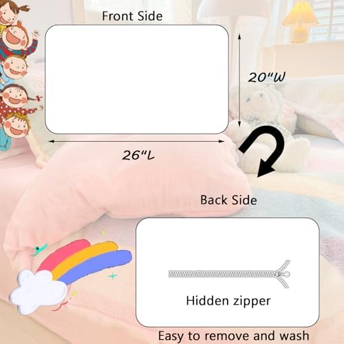 MorroMorn Pink Rainbow Duvet Cover Set for Girls Kids