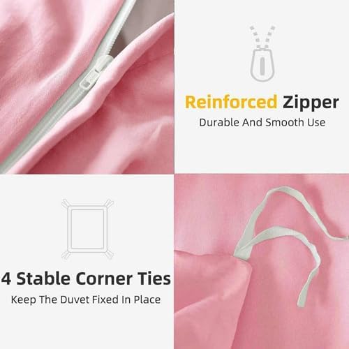 KimLuxz Twin XL Pink Duvet Cover Set