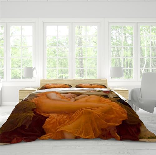 HOBBOY Orange 3pc Duvet Cover Set with Zipper Twin XL