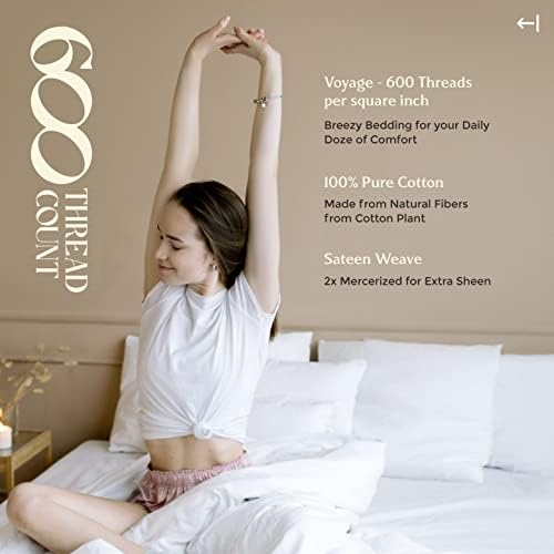 Mayfair Linen Queen Full Duvet Cover Set - 600 Thread Count