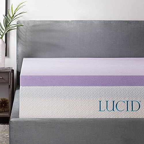 Lucid 3 Inch Lavender Memory Foam Mattress Topper - Full Size