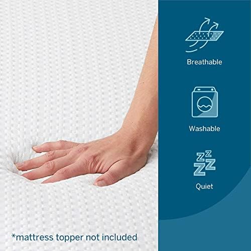 Lucid 2 Inch Mattress Topper Cover Twin - Zipper Closure - White