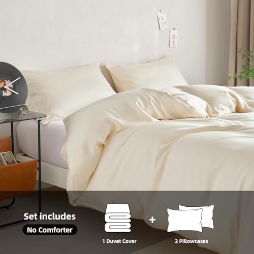DCSKY Twin Tencel Duvet Cover Set 3-Piece - 68x90 Inches