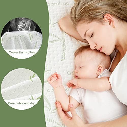 Cooling Bamboo Rayon Mattress Protector Twin Size 39x75 Waterproof Noiseless