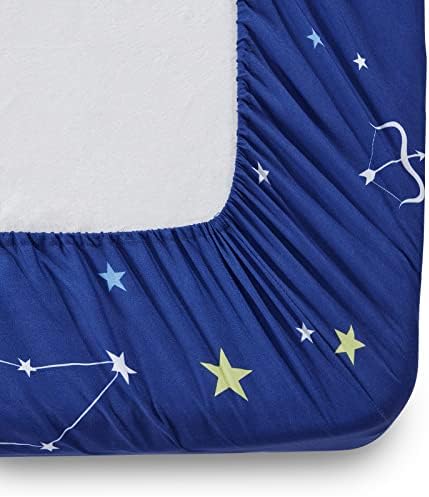 Homiest 4pcs Constellation Microfiber Sheet Set Navy Blue 1