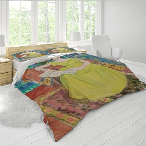 HOBBOY Yellow Dress Girl Duvet Cover Set 3 Pieces