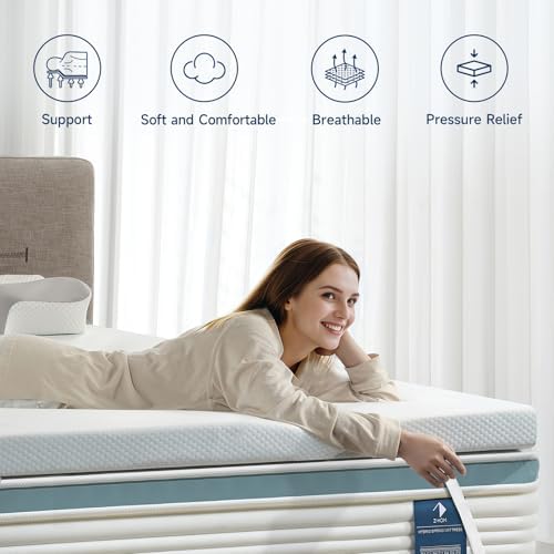 Z-Hom 3 Inch Cooling Gel Mattress Topper White